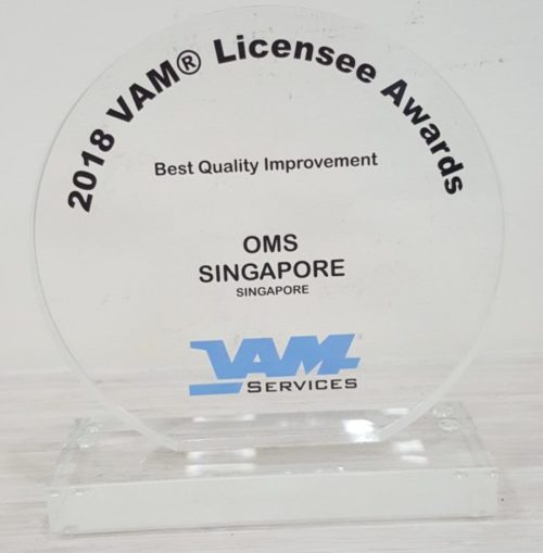 Best Quality Improvement (Year 2018) for VAM® licensee award